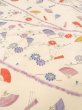 Photo9: O0312E Vintage Japanese kimono   Off White KOMON dyed for women / Silk. Chrysanthemum,   (Grade C) (9)