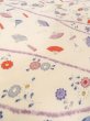 Photo10: O0312E Vintage Japanese kimono   Off White KOMON dyed for women / Silk. Chrysanthemum,   (Grade C) (10)