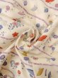 Photo12: O0312E Vintage Japanese kimono   Off White KOMON dyed for women / Silk. Chrysanthemum,   (Grade C) (12)
