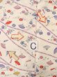 Photo16: O0312E Vintage Japanese kimono   Off White KOMON dyed for women / Silk. Chrysanthemum,   (Grade C) (16)