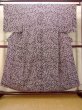 Photo1: O0312F Used Japanese kimono  Dark Purple KOMON dyed for women / Silk. UME plum bloom   (Grade C) (1)