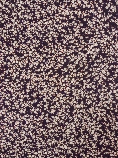 Photo3: O0312F Used Japanese kimono  Dark Purple KOMON dyed for women / Silk. UME plum bloom   (Grade C) (3)