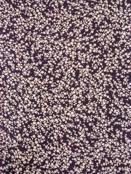 Photo4: O0312F Used Japanese kimono  Dark Purple KOMON dyed for women / Silk. UME plum bloom   (Grade C) (4)