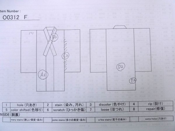 Photo13: O0312F Used Japanese kimono  Dark Purple KOMON dyed for women / Silk. UME plum bloom   (Grade C) (13)