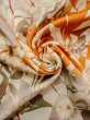 Photo11: O0312I Vintage Japanese kimono  Light Off White KOMON dyed for women / Silk. Leaf,   (Grade B) (11)