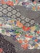 Photo4: O0312J Vintage Japanese kimono   Black KOMON dyed for women / Silk. SAKURA cherry blossom,   (Grade B) (4)