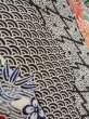 Photo8: O0312J Vintage Japanese kimono   Black KOMON dyed for women / Silk. SAKURA cherry blossom,   (Grade B) (8)