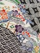 Photo9: O0312J Vintage Japanese kimono   Black KOMON dyed for women / Silk. SAKURA cherry blossom,   (Grade B) (9)