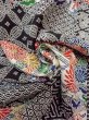 Photo11: O0312J Vintage Japanese kimono   Black KOMON dyed for women / Silk. SAKURA cherry blossom,   (Grade B) (11)