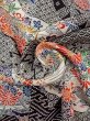 Photo12: O0312J Vintage Japanese kimono   Black KOMON dyed for women / Silk. SAKURA cherry blossom,   (Grade B) (12)