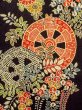 Photo5: O0312K Used Japanese kimono   Black HITOE unlined for women / Synthetic. Flower,   (Grade B) (5)