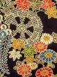 Photo7: O0312K Used Japanese kimono   Black HITOE unlined for women / Synthetic. Flower,   (Grade B) (7)