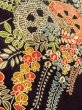 Photo8: O0312K Used Japanese kimono   Black HITOE unlined for women / Synthetic. Flower,   (Grade B) (8)