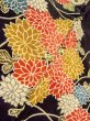 Photo9: O0312K Used Japanese kimono   Black HITOE unlined for women / Synthetic. Flower,   (Grade B) (9)