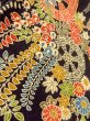 Photo10: O0312K Used Japanese kimono   Black HITOE unlined for women / Synthetic. Flower,   (Grade B) (10)