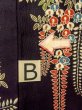 Photo15: O0312K Used Japanese kimono   Black HITOE unlined for women / Synthetic. Flower,   (Grade B) (15)