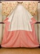 Photo2: O0312L Vintage Japanese kimono Pale Light Yellow KOMON dyed for women / Silk. UME plum bloom,   (Grade B) (2)