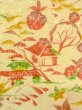 Photo5: O0312L Vintage Japanese kimono Pale Light Yellow KOMON dyed for women / Silk. UME plum bloom,   (Grade B) (5)