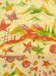 Photo6: O0312L Vintage Japanese kimono Pale Light Yellow KOMON dyed for women / Silk. UME plum bloom,   (Grade B) (6)