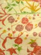 Photo7: O0312L Vintage Japanese kimono Pale Light Yellow KOMON dyed for women / Silk. UME plum bloom,   (Grade B) (7)