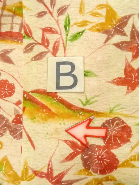 Photo15: O0312L Vintage Japanese kimono Pale Light Yellow KOMON dyed for women / Silk. UME plum bloom,   (Grade B) (15)