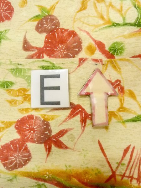 Photo18: O0312L Vintage Japanese kimono Pale Light Yellow KOMON dyed for women / Silk. UME plum bloom,   (Grade B) (18)