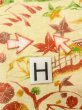 Photo21: O0312L Vintage Japanese kimono Pale Light Yellow KOMON dyed for women / Silk. UME plum bloom,   (Grade B) (21)