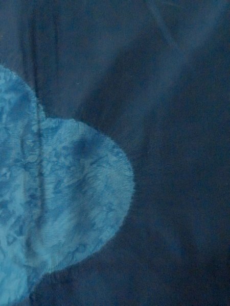 Photo7: O0312N Used Japanese kimono  Pale Gray YUUKI-TSUMUGI for men / Silk. Tortoise-shell pattern(Hexagonal pattern) 100 Tortoise-shell pattern(Hexagonal pattern)  (Grade B) (7)