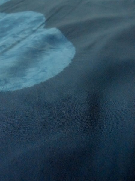 Photo8: O0312N Used Japanese kimono  Pale Gray YUUKI-TSUMUGI for men / Silk. Tortoise-shell pattern(Hexagonal pattern) 100 Tortoise-shell pattern(Hexagonal pattern)  (Grade B) (8)