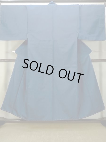 Photo1: Mint O0312O Used Japanese kimono  Dark Navy Blue Men's Kimono for men / Silk.    (Grade A) (1)