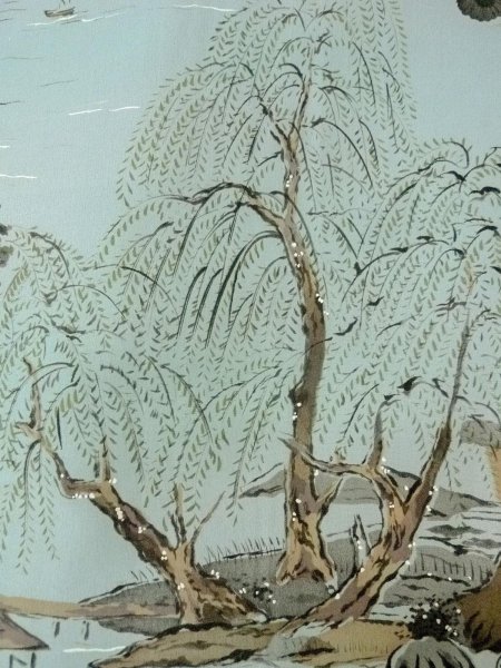 Photo7: Mint O0312P Used Japanese kimono  Dark Navy Blue Men's Haori for men / Silk.    (Grade A) (7)