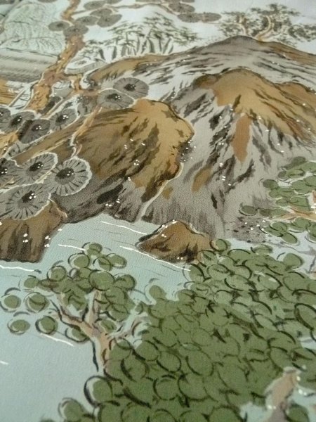 Photo9: Mint O0312P Used Japanese kimono  Dark Navy Blue Men's Haori for men / Silk.    (Grade A) (9)