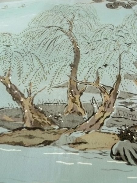 Photo10: Mint O0312P Used Japanese kimono  Dark Navy Blue Men's Haori for men / Silk.    (Grade A) (10)