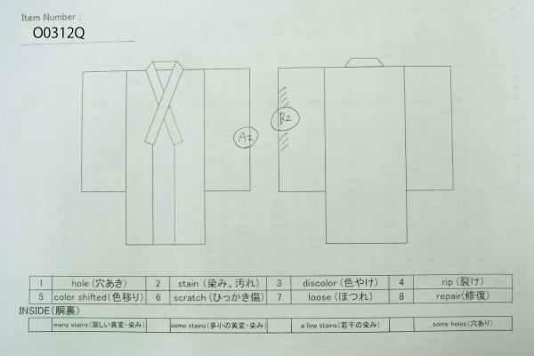 Photo11: O0312Q Used Japanese kimono   Gray OSHIMA-TSUMUGI for men / Silk. Tortoise-shell pattern(Hexagonal pattern) 120 Tortoise-shell pattern(Hexagonal pattern)  (Grade B) (11)