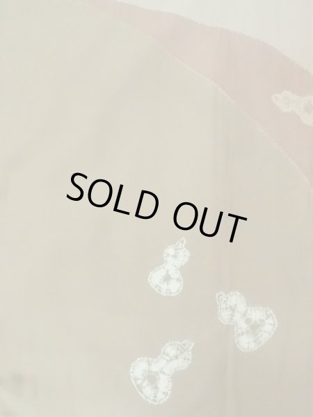 Photo4: O0312R Used Japanese kimono   Gray OSHIMA-TSUMUGI for men / Silk. Tortoise-shell pattern(Hexagonal pattern) 120 Tortoise-shell pattern(Hexagonal pattern)  (Grade B) (4)