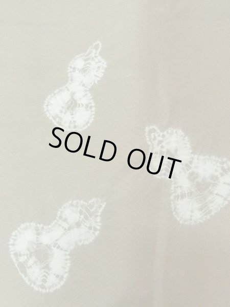 Photo6: O0312R Used Japanese kimono   Gray OSHIMA-TSUMUGI for men / Silk. Tortoise-shell pattern(Hexagonal pattern) 120 Tortoise-shell pattern(Hexagonal pattern)  (Grade B) (6)