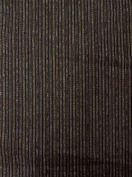 Photo3: O0312S Used Japanese kimono   Black OSHIMA-TSUMUGI for men / Silk. Stripes   (Grade B) (3)