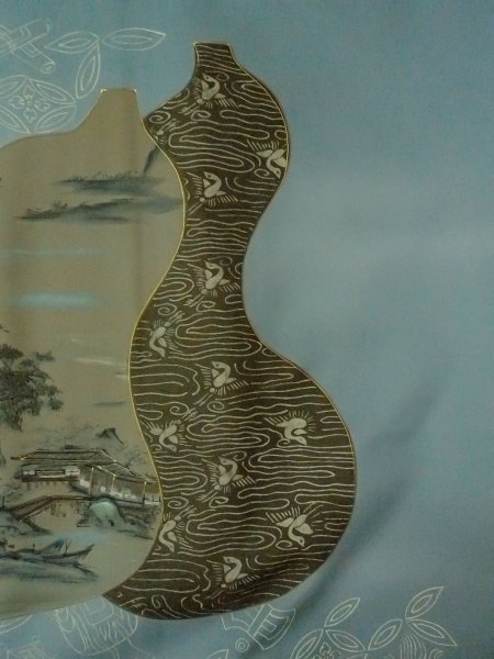 Photo5: O0312V Used Japanese kimono  Dark Indigo Blue Men's Haori for men / Silk. Tortoise-shell pattern(Hexagonal pattern)   (Grade C) (5)