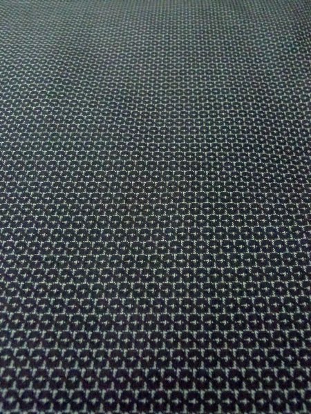 Photo18: O0312V Used Japanese kimono  Dark Indigo Blue Men's Haori for men / Silk. Tortoise-shell pattern(Hexagonal pattern)   (Grade C) (18)