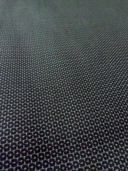 Photo19: O0312V Used Japanese kimono  Dark Indigo Blue Men's Haori for men / Silk. Tortoise-shell pattern(Hexagonal pattern)   (Grade C) (19)