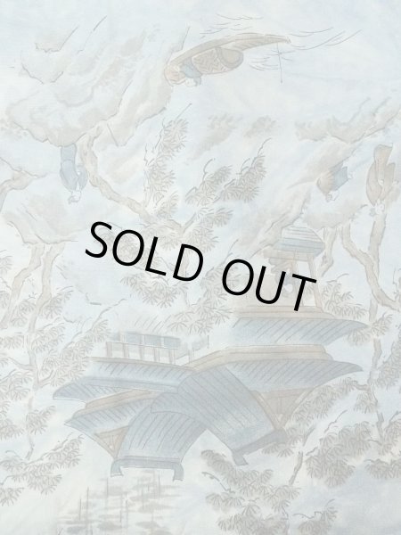 Photo7: Mint O0312X Used Japanese kimono  Light Gray YUUKI-TSUMUGI for men / Silk.    (Grade A) (7)