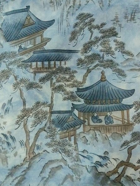 Photo8: Mint O0312X Used Japanese kimono  Light Gray YUUKI-TSUMUGI for men / Silk.    (Grade A) (8)