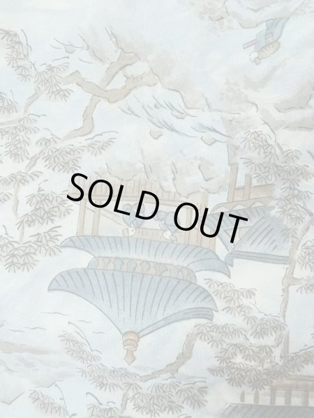 Photo9: Mint O0312X Used Japanese kimono  Light Gray YUUKI-TSUMUGI for men / Silk.    (Grade A) (9)