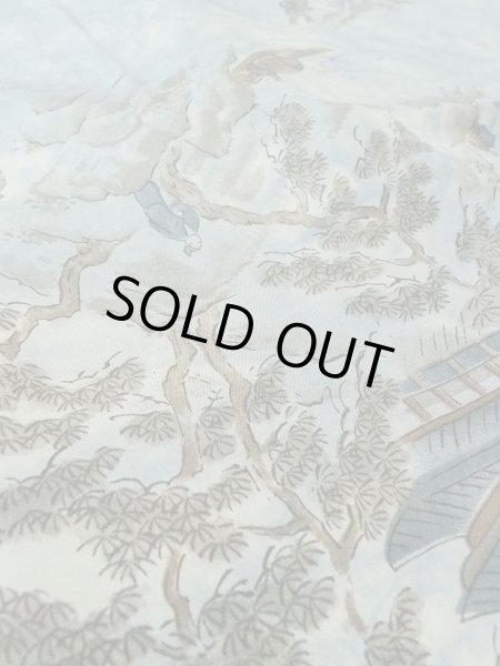 Photo11: Mint O0312X Used Japanese kimono  Light Gray YUUKI-TSUMUGI for men / Silk.    (Grade A) (11)