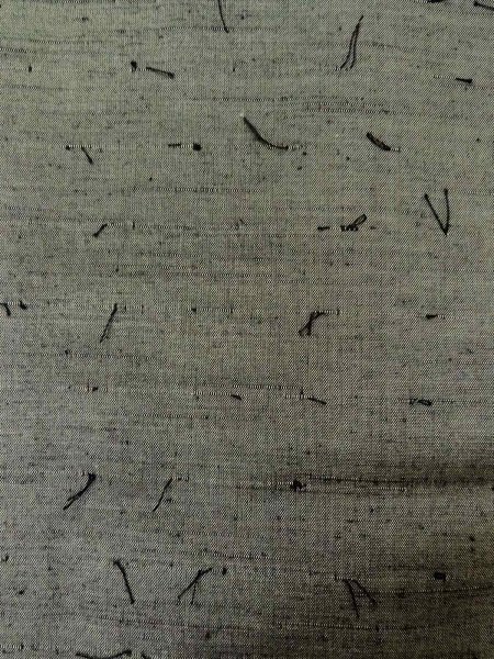 Photo16: Mint O0312X Used Japanese kimono  Light Gray YUUKI-TSUMUGI for men / Silk.    (Grade A) (16)