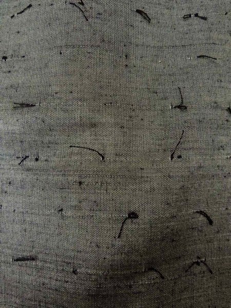 Photo17: Mint O0312X Used Japanese kimono  Light Gray YUUKI-TSUMUGI for men / Silk.    (Grade A) (17)