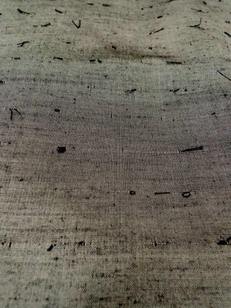 Photo19: Mint O0312X Used Japanese kimono  Light Gray YUUKI-TSUMUGI for men / Silk.    (Grade A) (19)