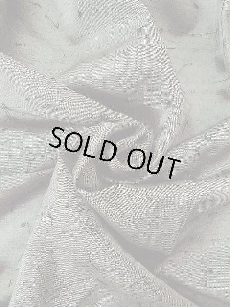 Photo21: Mint O0312X Used Japanese kimono  Light Gray YUUKI-TSUMUGI for men / Silk.    (Grade A) (21)