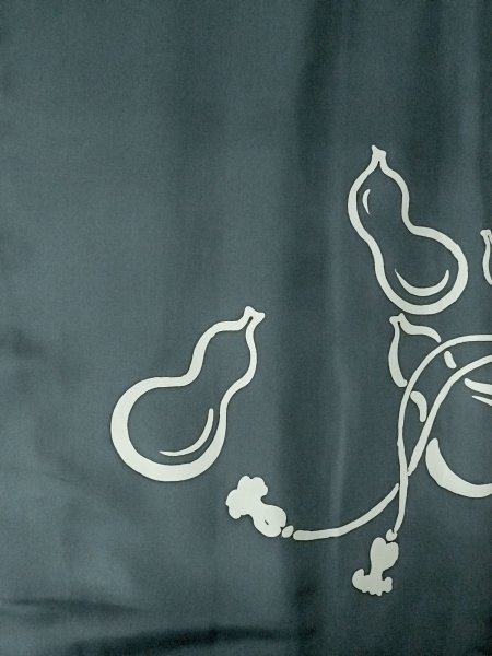 Photo4: O0312Z Used Japanese kimono   Navy Blue Men's Haori for men / Silk.    (Grade B) (4)