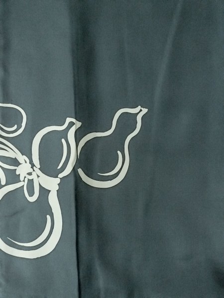 Photo5: O0312Z Used Japanese kimono   Navy Blue Men's Haori for men / Silk.    (Grade B) (5)